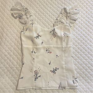 Gianni Bini Karen Floral Ruffle Top